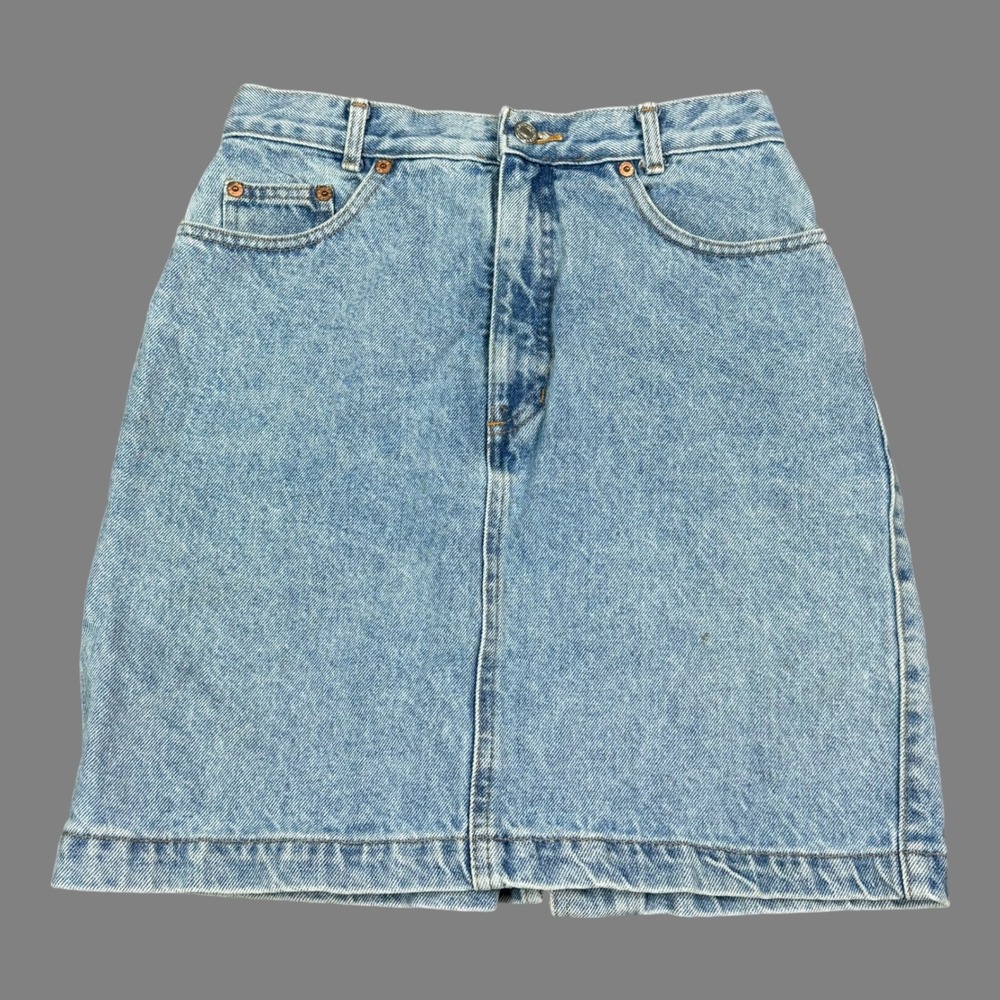 Vintage 90s Gap Denim Light Wash Cotton Skirt Women's 9/10 (27" Waist) FLAW